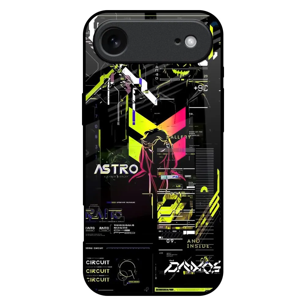 Astro Glitch Glass Case for iPhone 17 Air Comfort Build Layer Luxury Coating