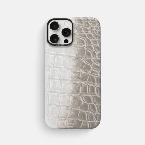 Elegant Comfort Smooth Shape Classic Case For iPhone 16 Pro Max In Himalayan Crocodile