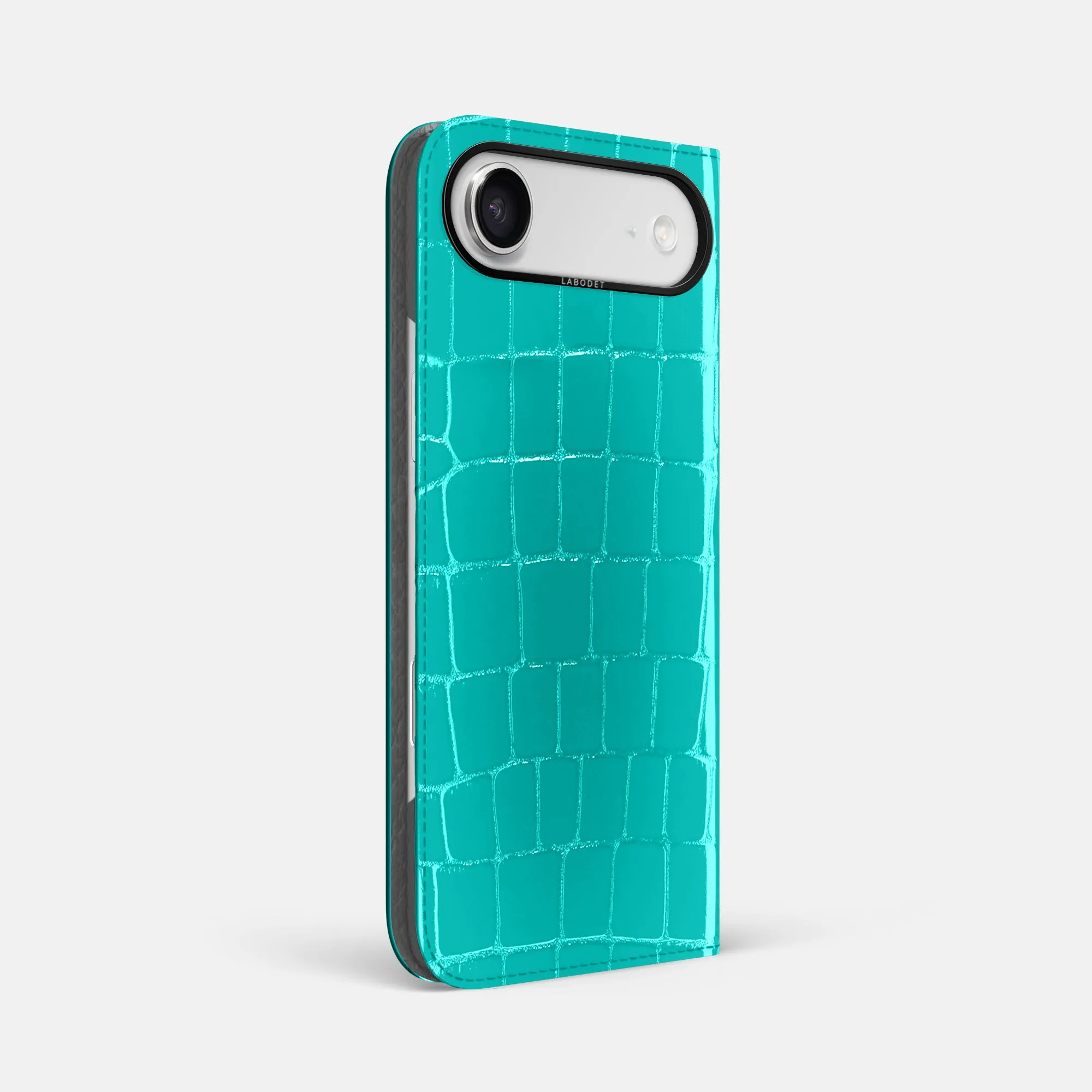 Premium Surface Texture Outdoor Travel Folio Case For iPhone 17 Air In Shiny Alligator