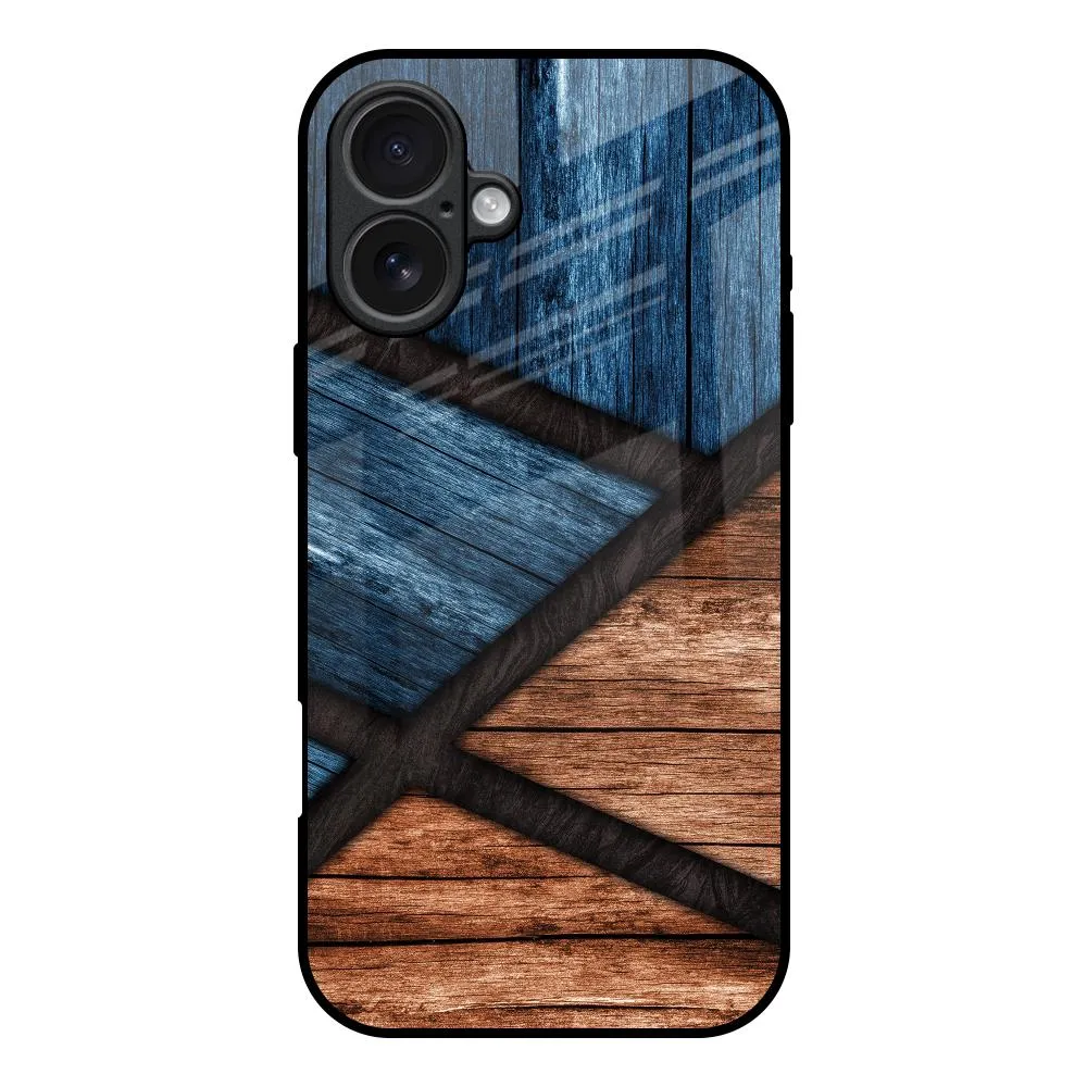 Wooden Tiles Glass Case for iPhone 17 Simple Look