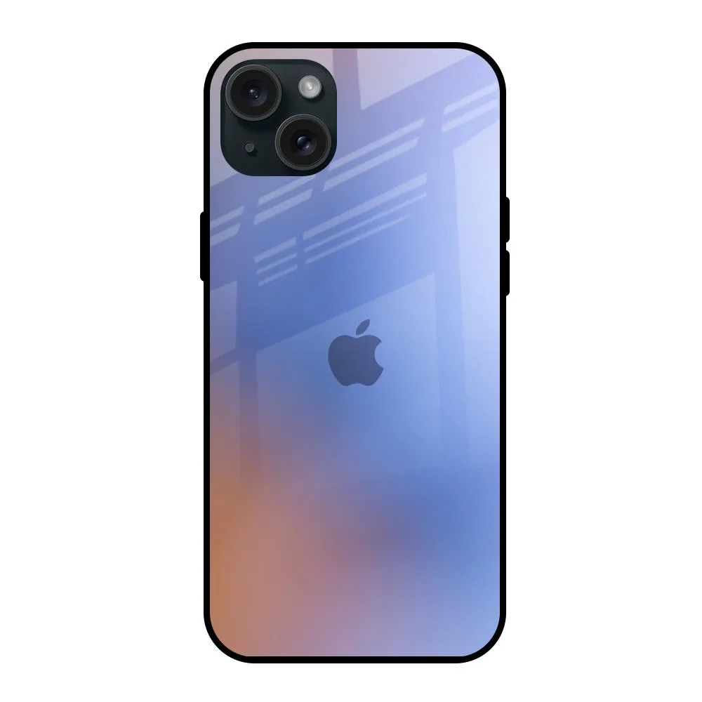 Blue Aura Glass Case for iPhone 15 Plus Versatile Accessory