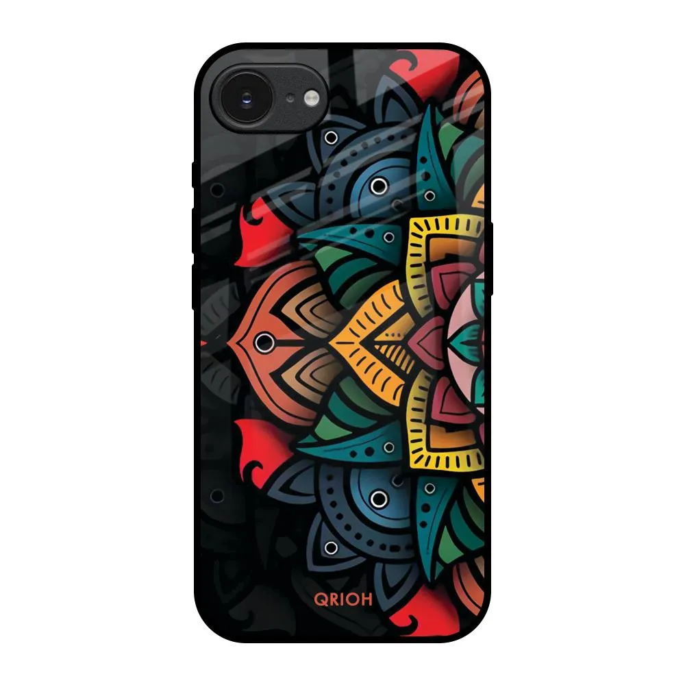 Durable Edge Durable Detail Retro Gorgeous Flower Glass Case for Apple iPhone 16e