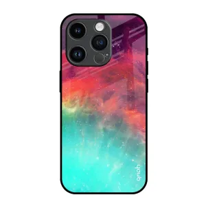 Colorful Aura Glass Case for iPhone 14 Pro Simple Style
