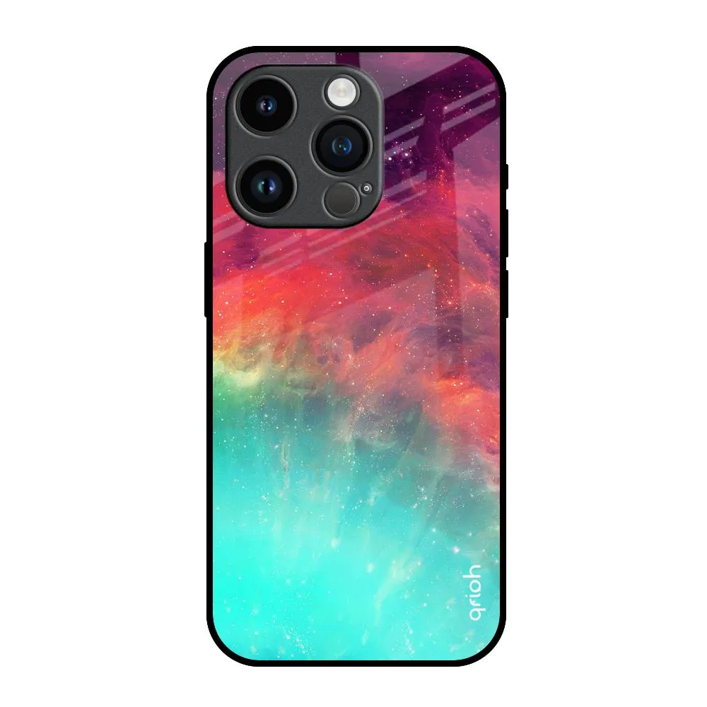 Colorful Aura Glass Case for iPhone 14 Pro Simple Style