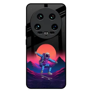 Retro Astronaut Glass Case for Mi 14 Ultra 5G Flexible Surface Texture