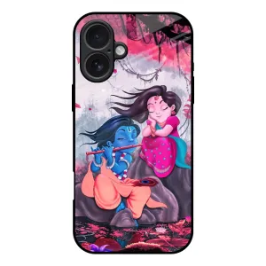Smooth Lining Durable Material Radha Krishna Art Glass Case for iPhone 17