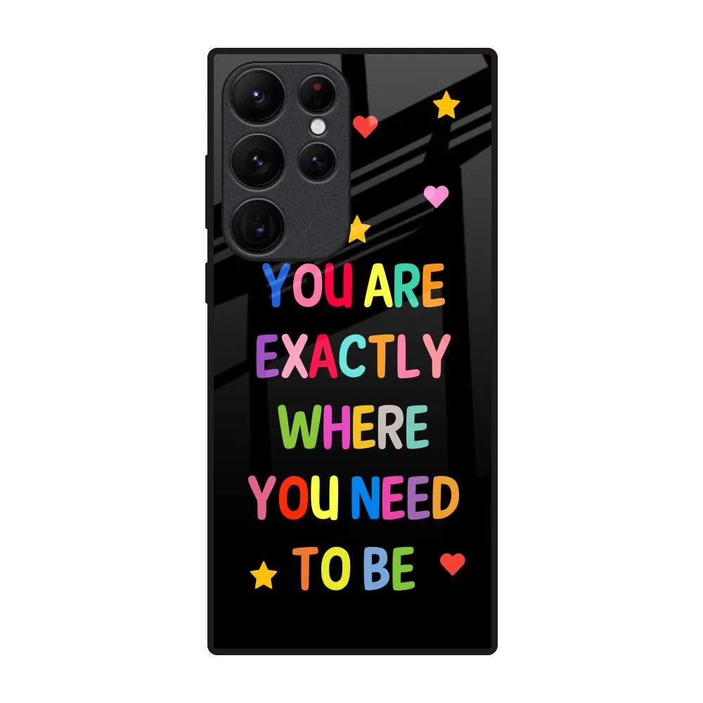 Minimalist Aesthetic Smooth Pattern Design Magical Words Glass Case for Samsung Galaxy S22 Ultra 5G