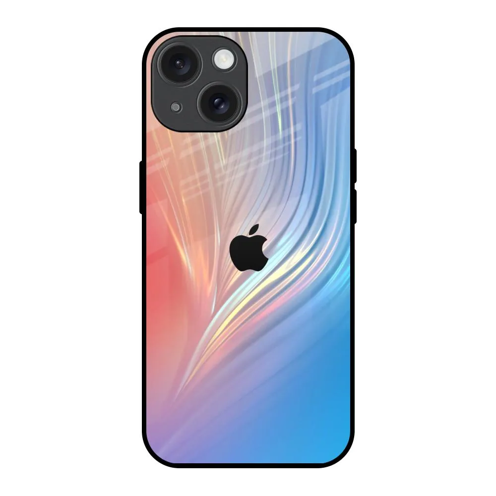 Mystic Aurora Glass Case for iPhone 15 Vivid Pattern Design