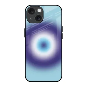 Matte Finish Elegant Shield Evil Eye Art Glass Case for iPhone 15