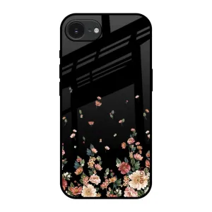 Casual Design Floating Floral Print Glass Case for Apple iPhone 16e