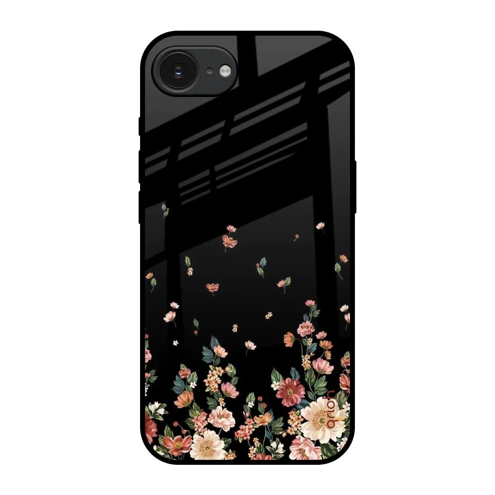 Casual Design Floating Floral Print Glass Case for Apple iPhone 16e