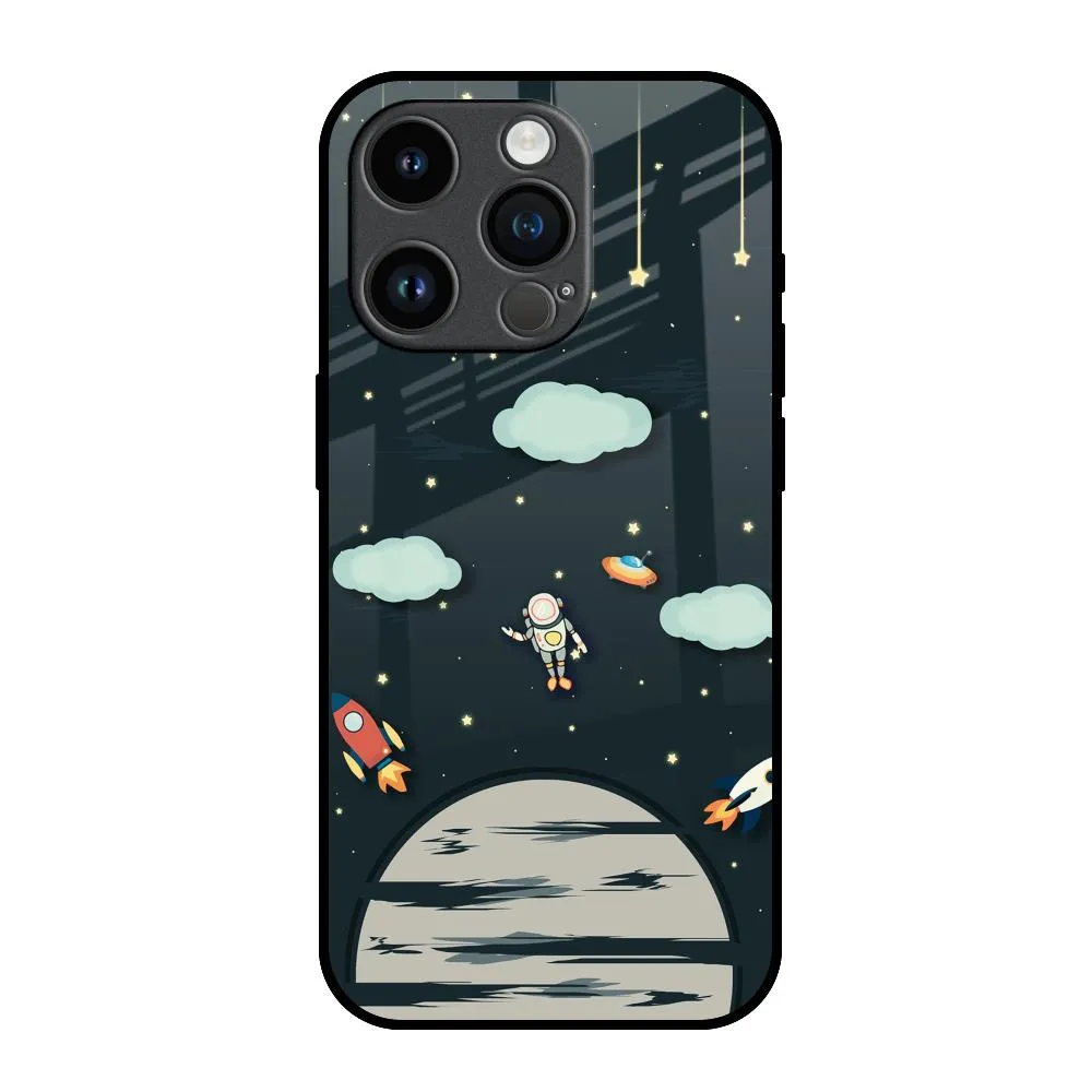 Eco Friendly Travel Friendly Astronaut Dream Glass Case For iPhone 14 Pro