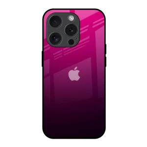 Protective barrier Purple Ombre Pattern Glass Case for iPhone 15 Pro