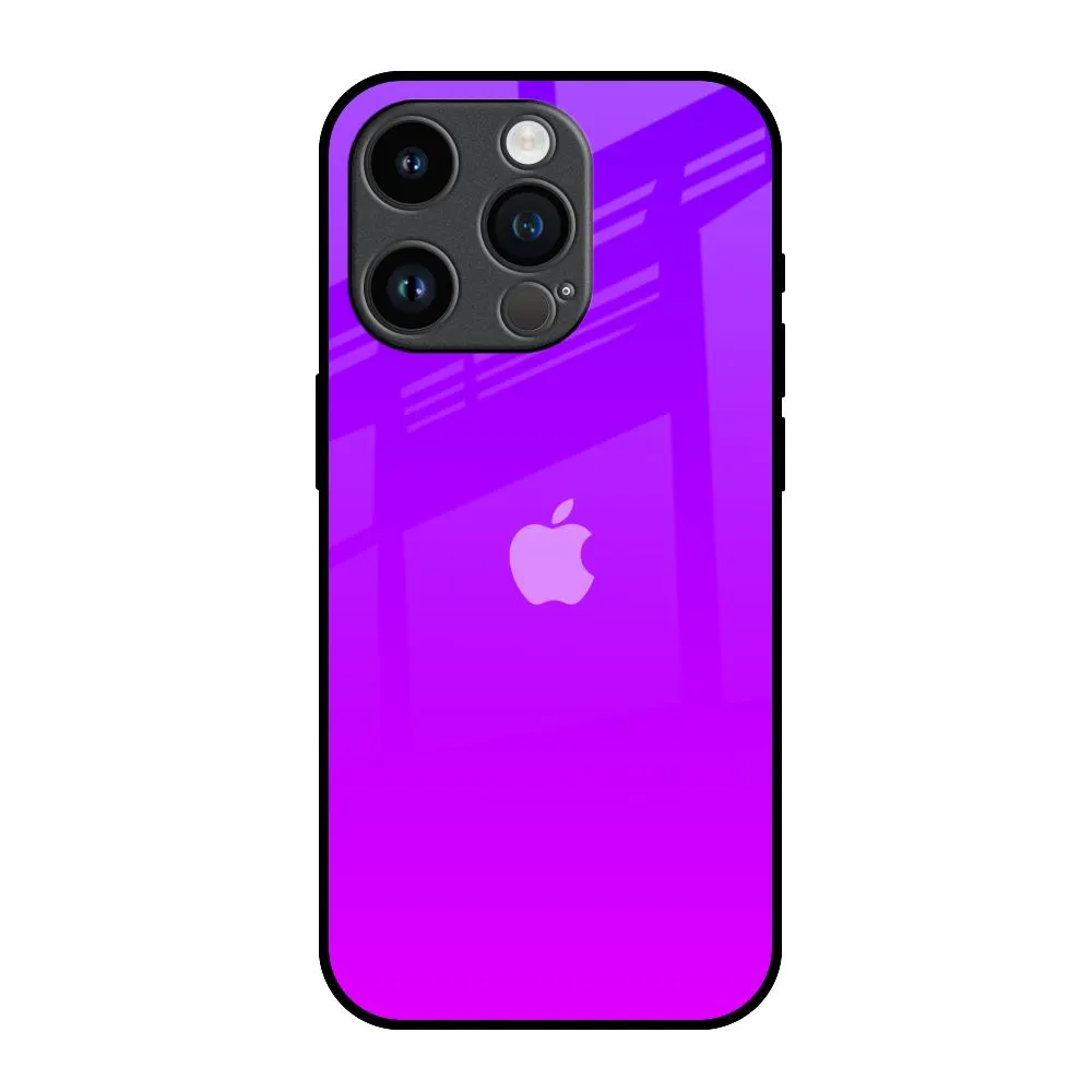 Purple Pink Glass Case for iPhone 14 Pro Stylish frame Universal Design