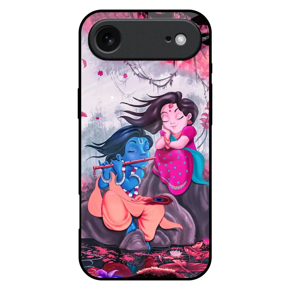 Radha Krishna Art Glass Case for iPhone 17 Air Lightweight accessory