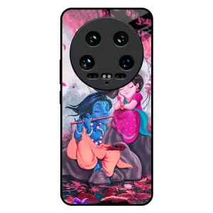 Radha Krishna Art Glass Case for Mi 14 Ultra 5G Drop Shield Eco Friendly
