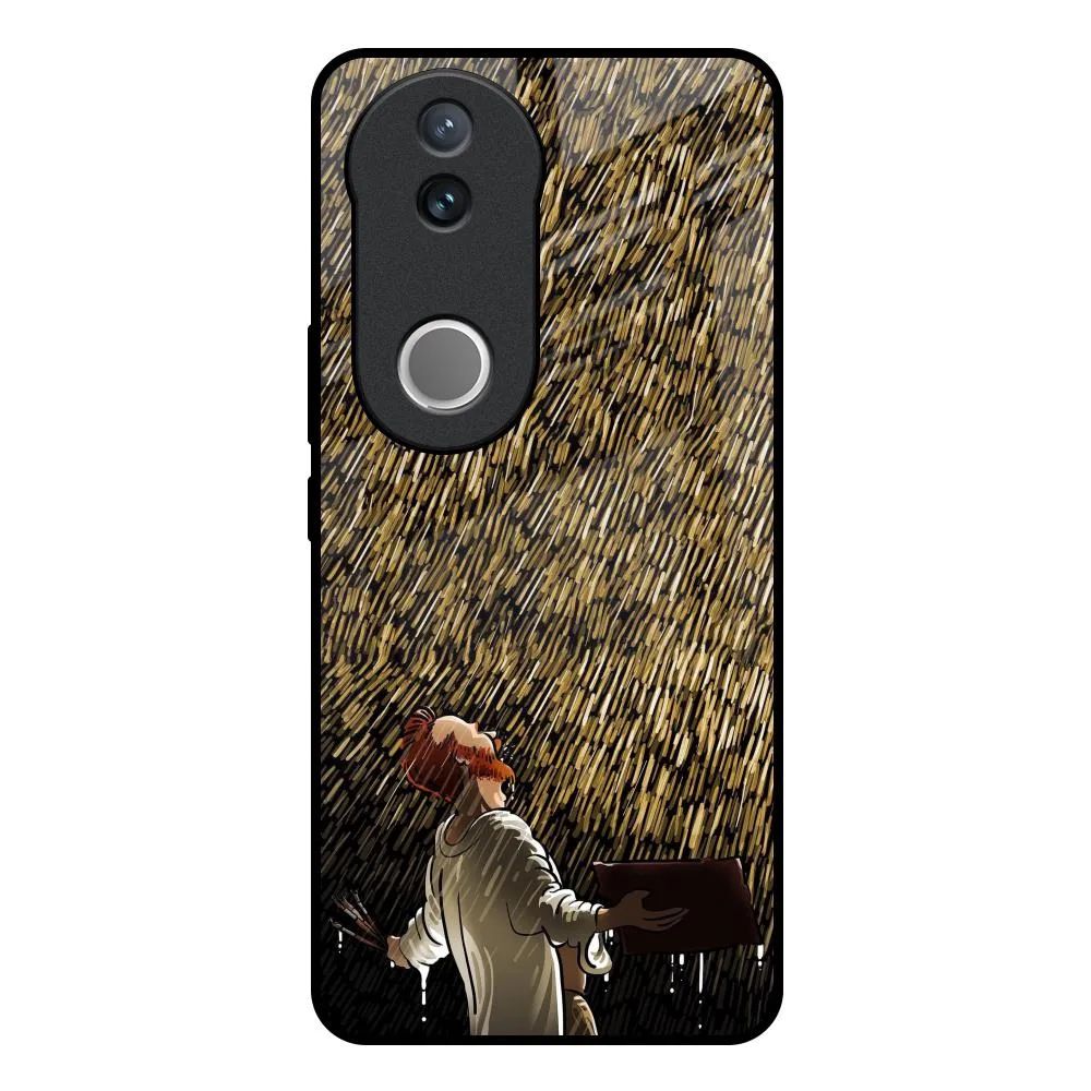 Polished Surface Rain Festival Glass Case for IQOO Z10R 5G