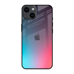 Soft Texture Grip Texture Rainbow Laser Glass Case for iPhone 14