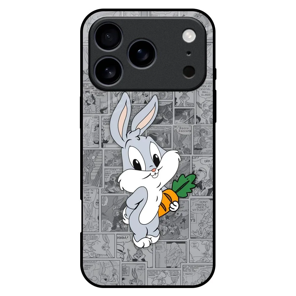 Hybrid Surface Layer Premium Material Cute Baby Bunny Glass Case for iPhone 17 Pro Max