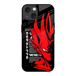 Elegant Touch Red Vegeta Glass Case for iPhone 15