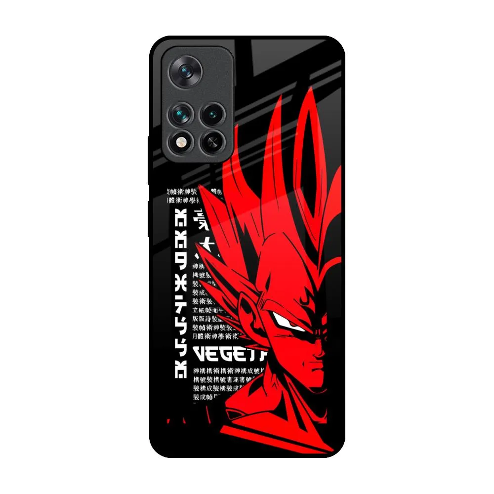 Red Vegeta Glass Case for Mi 11i Sleek Feel Travel Ready