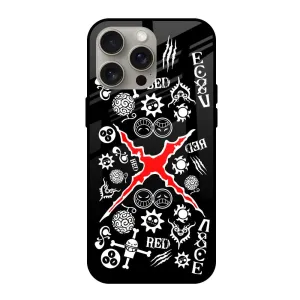 Red Zone Glass Case for iPhone 15 Pro Max Creative Texture