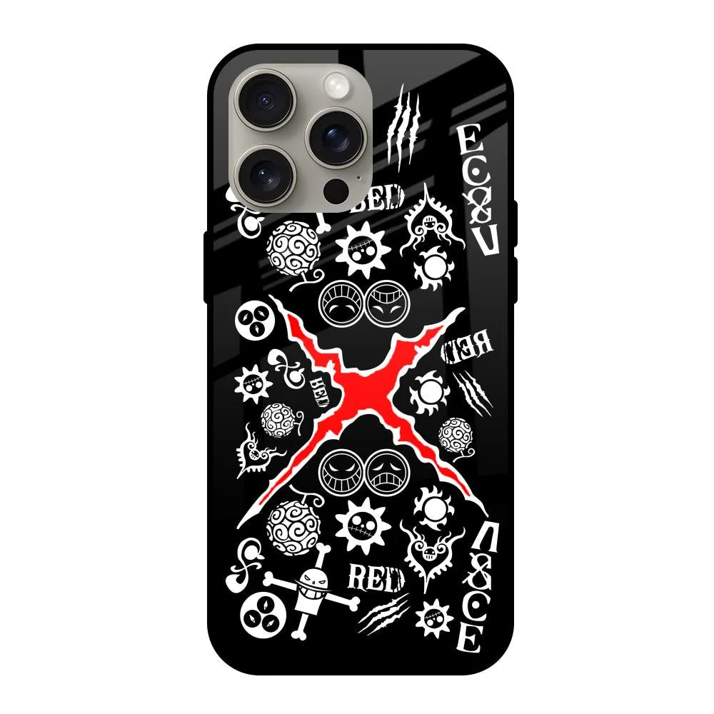 Red Zone Glass Case for iPhone 15 Pro Max Creative Texture