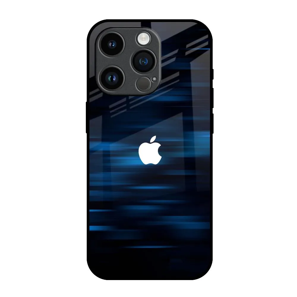 Blue Rough Abstract Glass Case for iPhone 14 Pro everyday elegance