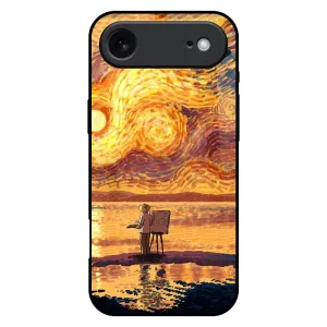 Trendy Detailing Compact Protection Sunset Vincent Glass Case for iPhone 17 Air