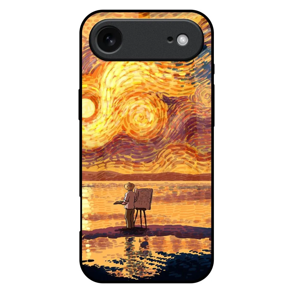 Trendy Detailing Compact Protection Sunset Vincent Glass Case for iPhone 17 Air