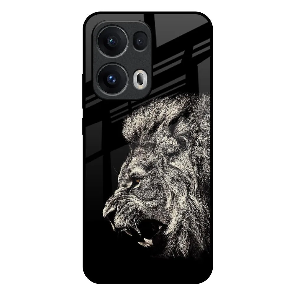 High Quality Durable Pattern Texture Brave Lion Glass Case for Oppo Reno13 Pro 5G