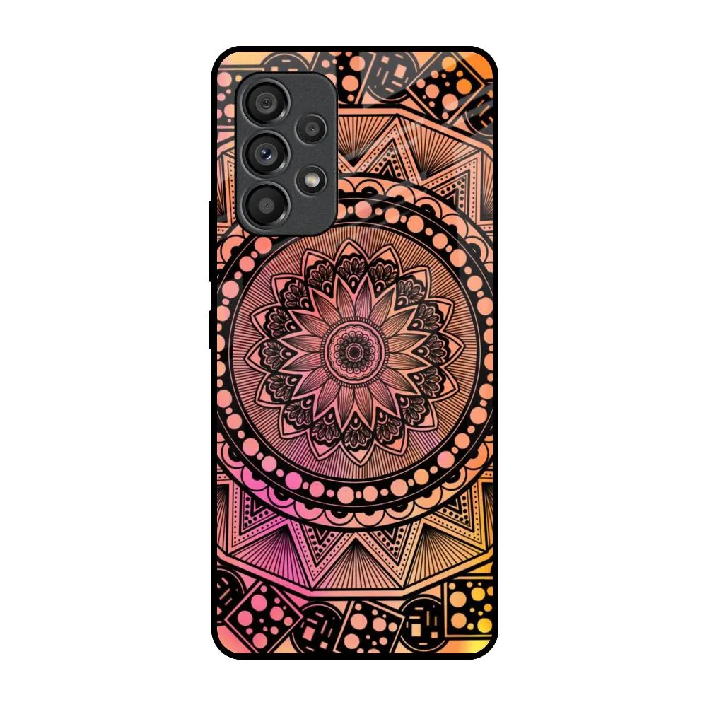 Floral Mandala Glass Case for Samsung Galaxy A53 5G Stylish Color