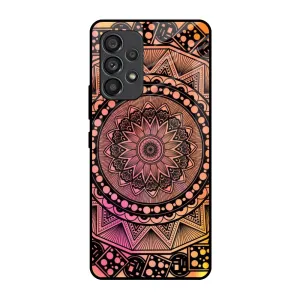 Floral Mandala Glass Case for Samsung Galaxy A53 5G Stylish Color