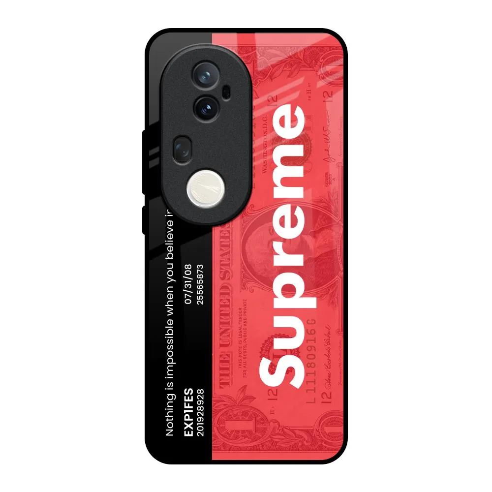 Flexible Grip Texture Supreme Ticket Glass Case for Vivo T4 Ultra 5G