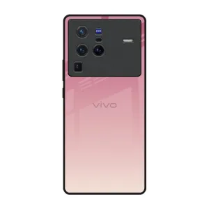 Blooming Pink Glass Case for Vivo X80 Pro 5G Rugged Edge Texture Protective Texture Finish