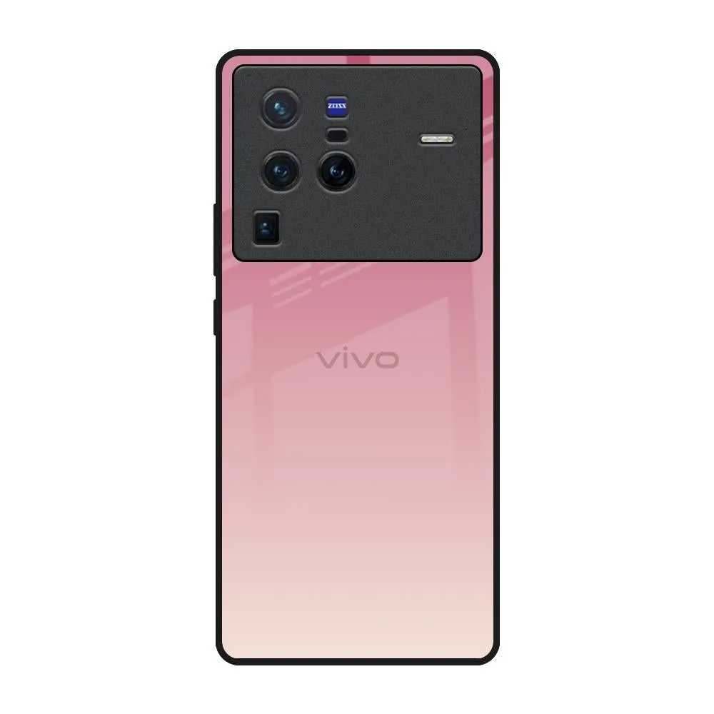 Blooming Pink Glass Case for Vivo X80 Pro 5G Rugged Edge Texture Protective Texture Finish