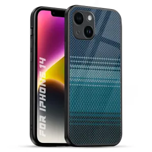 Modern Rug Glass Case for iPhone 14 Premium Detail Cushioned Edge