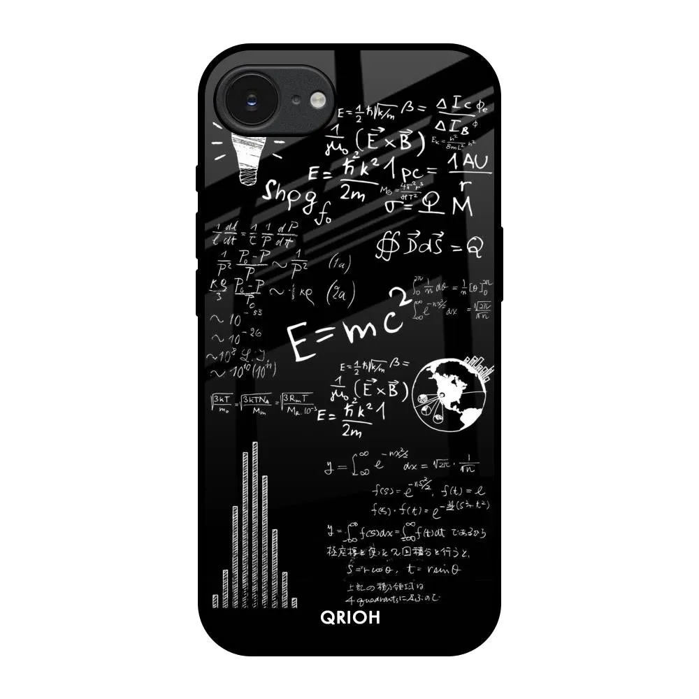 Funny Math Glass Case for Apple iPhone 16e Vibrant Colors