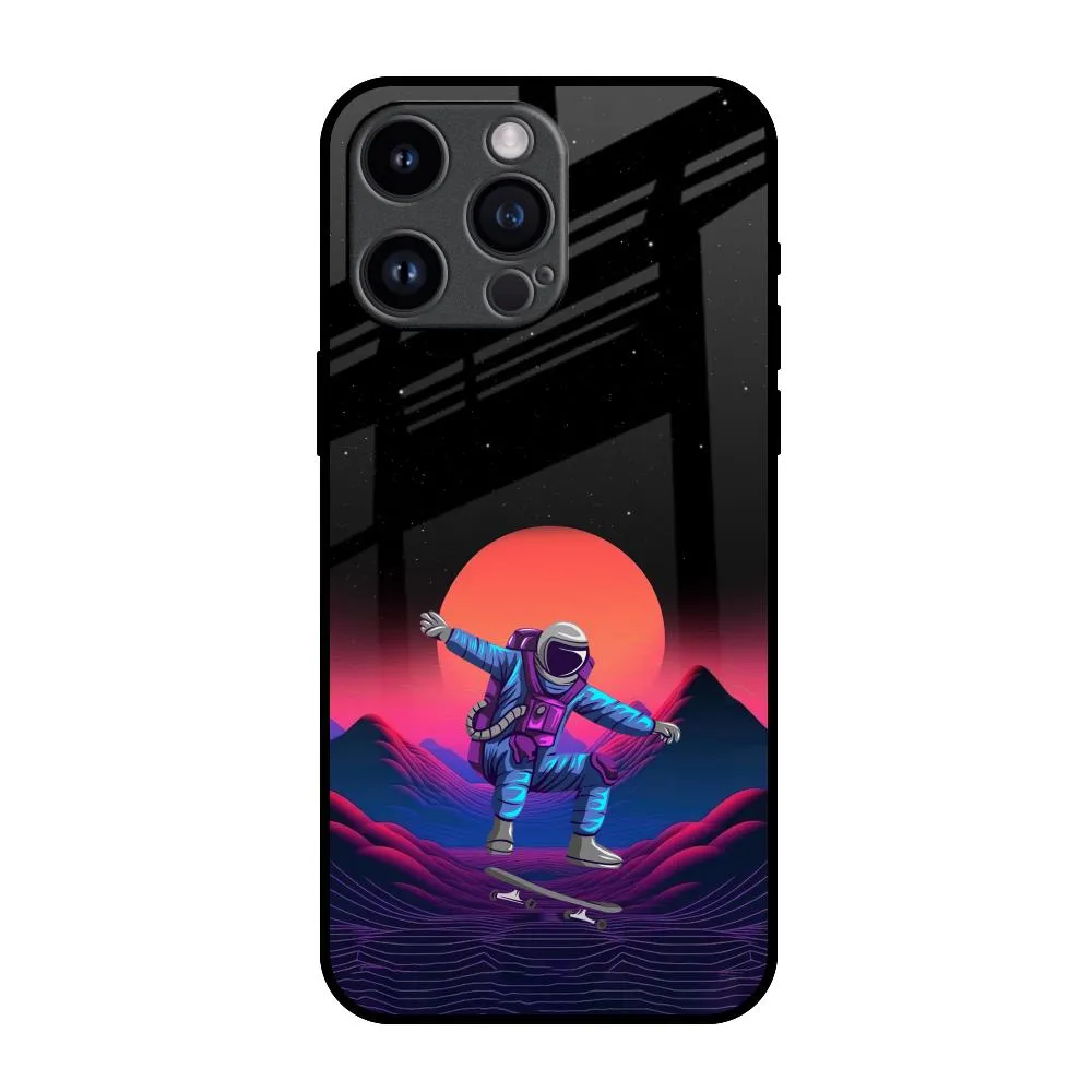 Retro Astronaut Glass Case for iPhone 14 Pro Max Color Pattern
