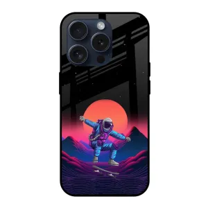 Retro Astronaut Glass Case for iPhone 15 Pro Hybrid Edge