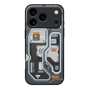 Modern Texture Build Stylish Edge Retro Futuristic Glass Case for iPhone 17 Pro