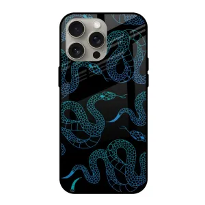 Minimal Pattern Texture Serpentine Glass Case for iPhone 15 Pro Max