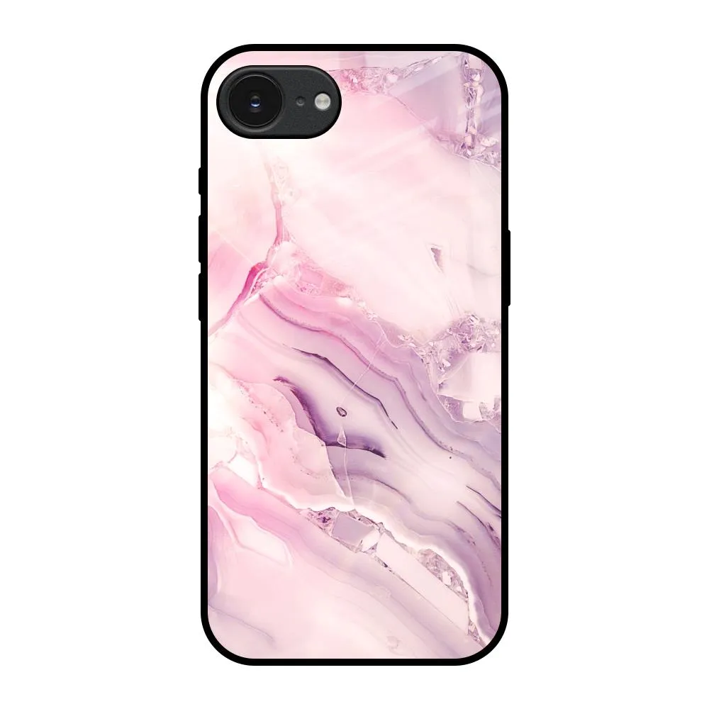 Diamond Pink Gradient Glass Case For Apple iPhone 16e Smooth Pattern Flexible Texture