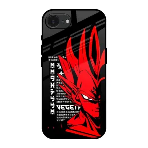 Red Vegeta Glass Case for Apple iPhone 16e Vivid Gradient Soft Grip