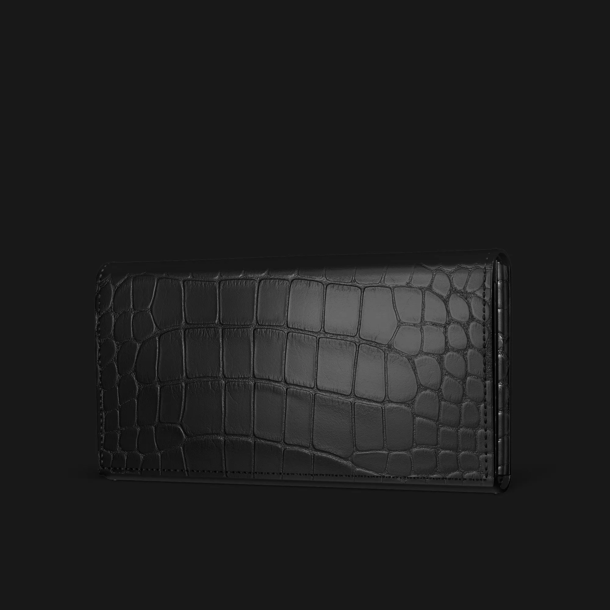 Handy Use Wallet Case Edition Black For iPhone 17 Air In Alligator