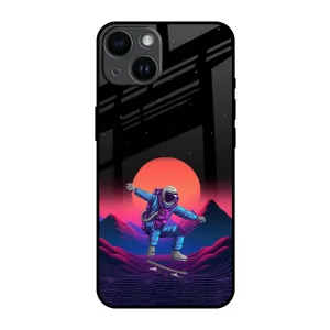 Retro Astronaut Glass Case for iPhone 14 Tough Grip Impact Guard