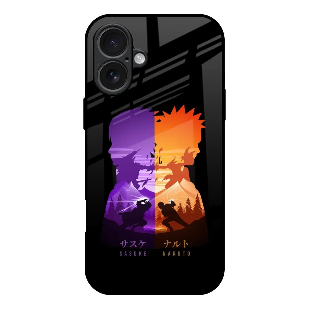 Minimalist Anime Glass Case for iPhone 17 Clear Surface Grip Assist