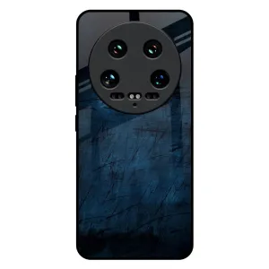 Dark Blue Grunge Glass Case for Mi 14 Ultra 5G Compact Feel
