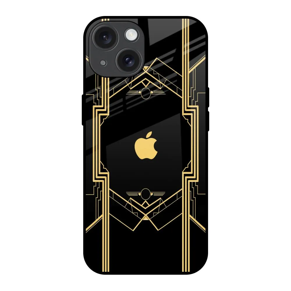 Sacred Logo Glass Case for iPhone 15 Stylish frame
