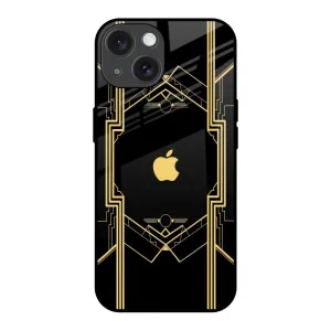 Sacred Logo Glass Case for iPhone 15 Stylish frame